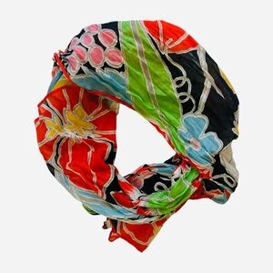 Vintage 60s/70s Colorful Floral Scarf / Headwrap